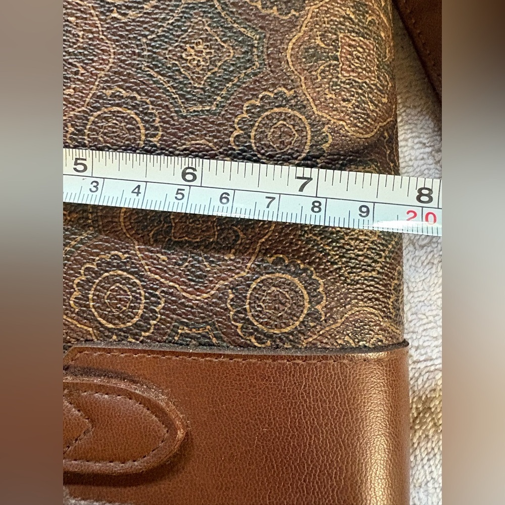 VTG Liz Claiborne Crossbody Brown Paisley Leather Purse Bag - Picture 16 of 16